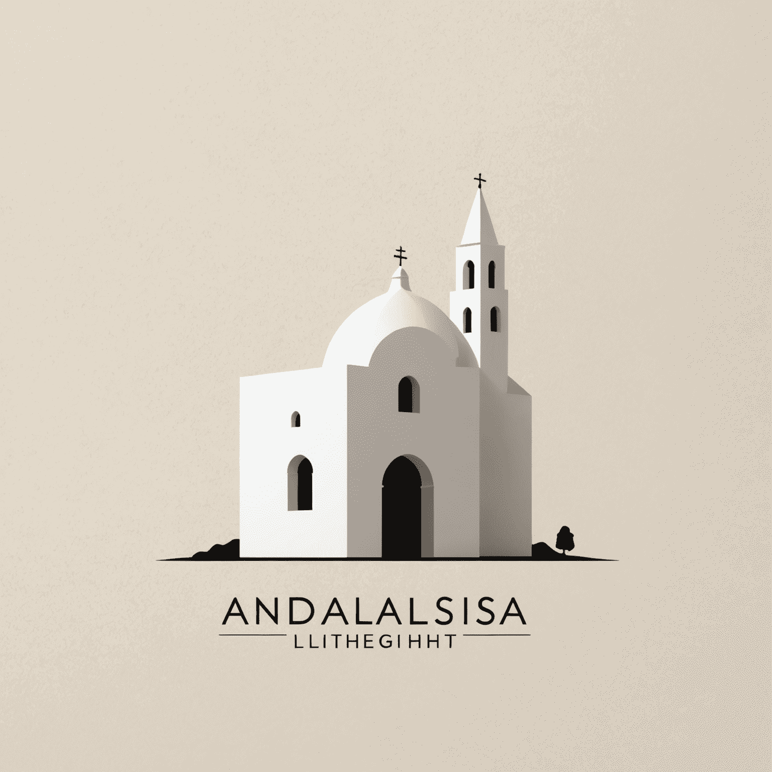 Logo de Andalusian Light: un diseño minimalista que evoca la luz y la arquitectura de los pueblos blancos de Andalucía