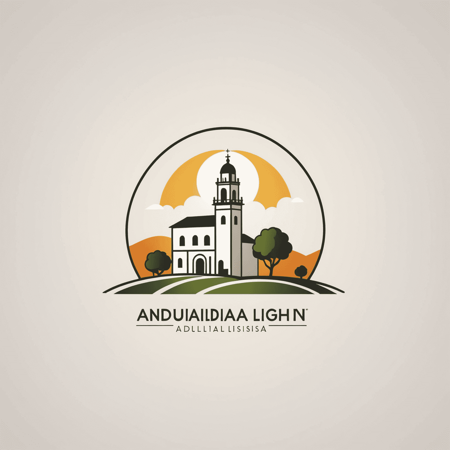 Logo de Andalusian Light: un diseño minimalista que evoca la luz y la arquitectura de los pueblos blancos de Andalucía