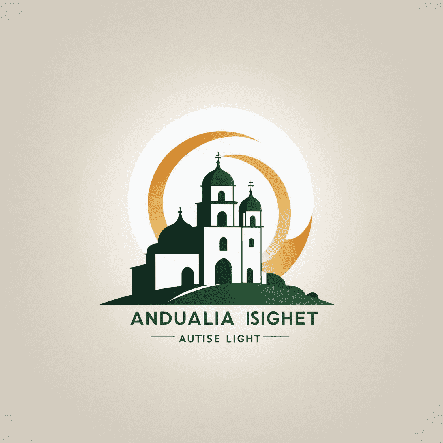 Logo de Andalusian Light: un diseño minimalista que evoca la luz y la arquitectura de los pueblos blancos de Andalucía